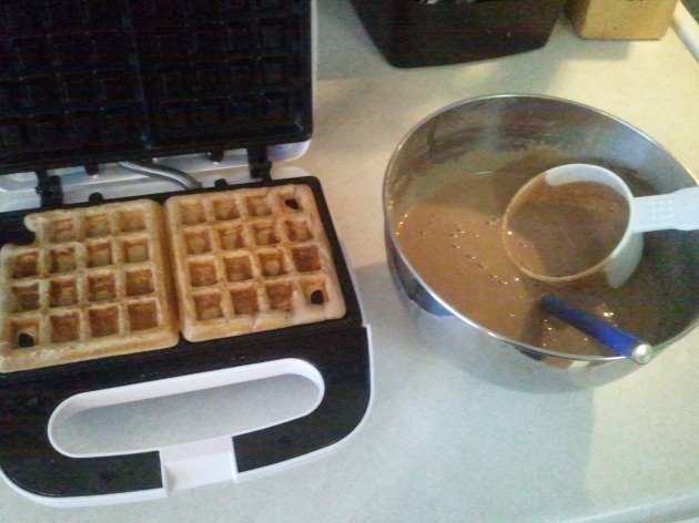 chocolate protein waffles